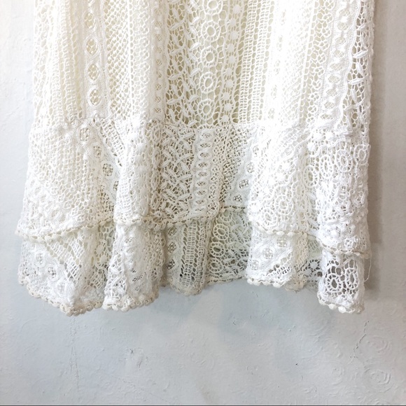 Mob womens crochet cold shoulder white mini dress - Picture 3 of 9